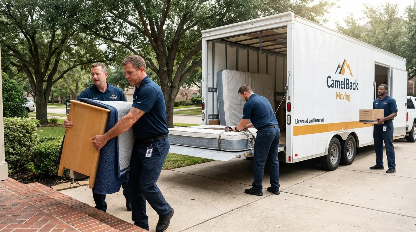 Crew loading residential truck for cross-state move from Hiller, PA